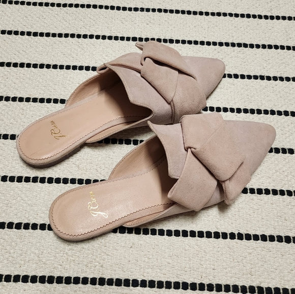 J Crew Pink Suede Mules - Picture 1 of 5